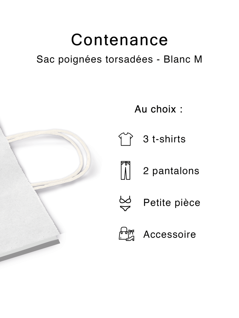 Sac poignées plates blanc