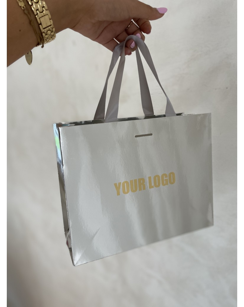 Sac papier Luxe Silver miroir Express - S (25x10x20cm)