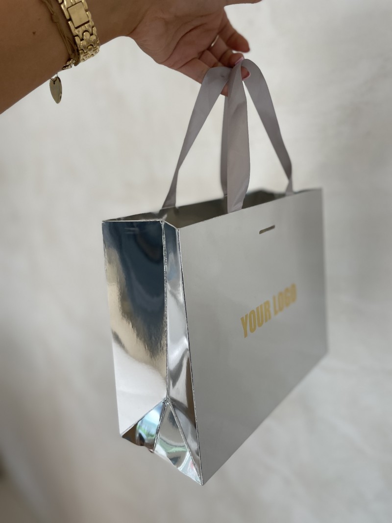 LUXURY PAPER BAG SILVER MIRROR – S (25x10x20 cm)
