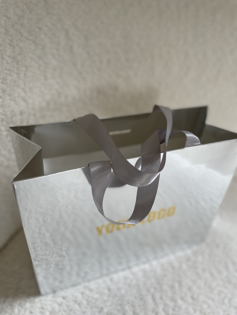 LUXUSPAPIERTASCHE SILBER SPIEGEL – S (25x10x20 cm)