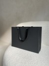 Luxus-Papiertüte Schwarz – schwarze Henkel – M (35 x 12 x 25 cm)