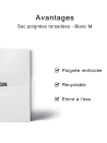 Sac poignées plates blanc