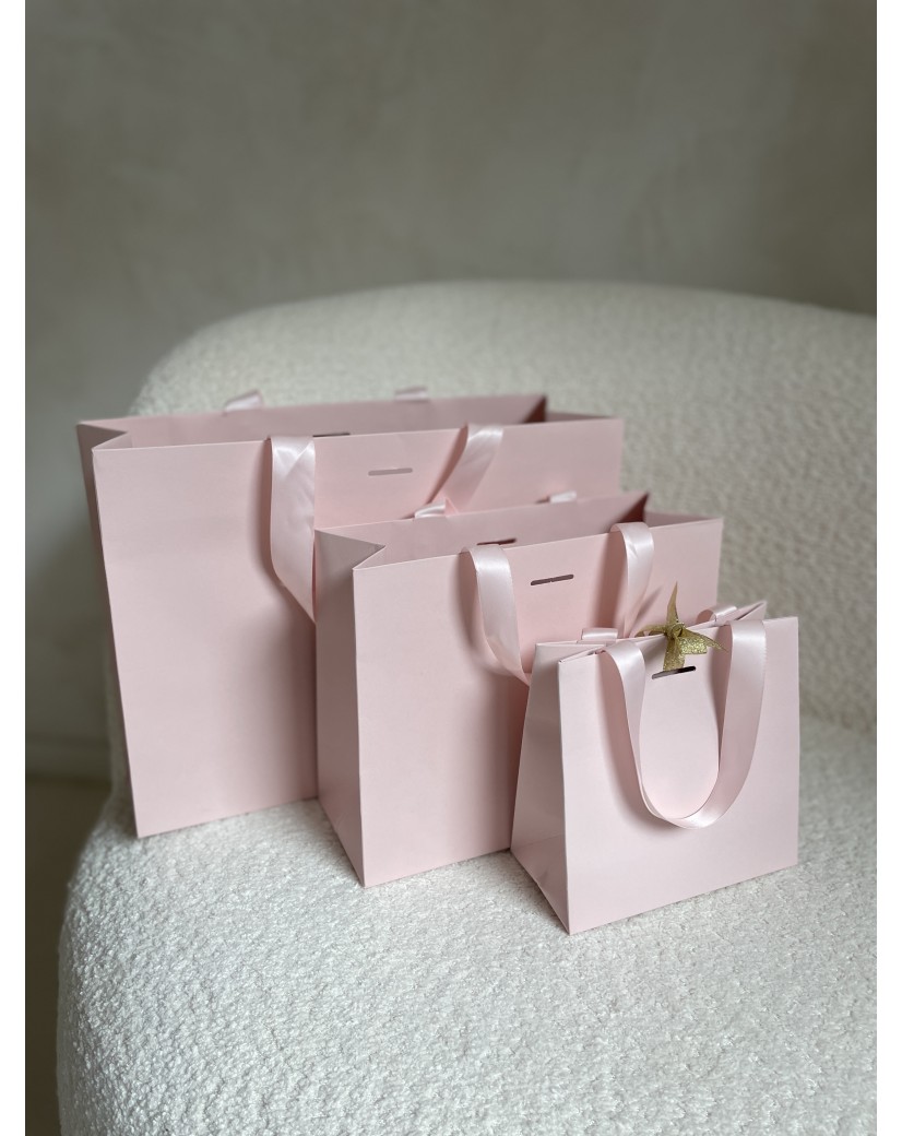 LUXUSPAPIERTASCHE ROSA – ROSA HENKEL – M (35x12x25 cm)