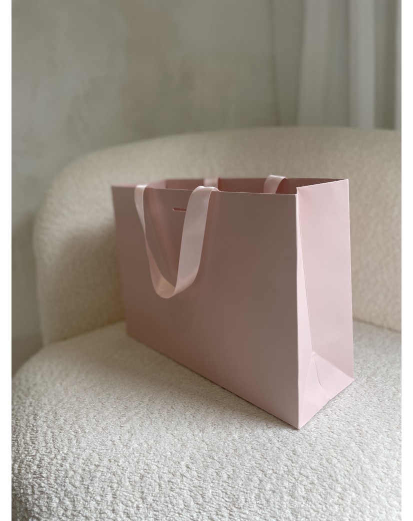 LUXUSPAPIERTASCHE ROSA – ROSA HENKEL – M (35x12x25 cm)