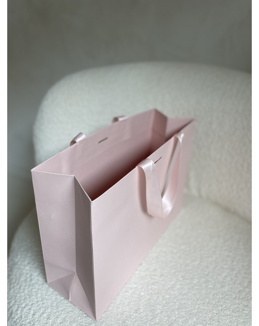 LUXUSPAPIERTASCHE ROSA – ROSA HENKEL – M (35x12x25 cm)