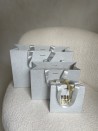 LUXUSPAPIERTASCHE SILBER GLITZER – M (35x12x25 cm)