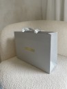 LUXUSPAPIERTASCHE SILBER GLITZER – M (35x12x25 cm)