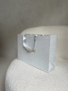 Luxe papieren tas - GLITTER ZILVER - M (35x12x25CM)
