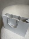 BOLSA DE PAPEL LUJO PLATEADA CON BRILLOS – M (35x12x25 cm)