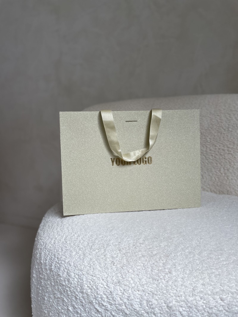LUXURY PAPER BAG GOLD GLITTER – M (35x12x25 cm)
