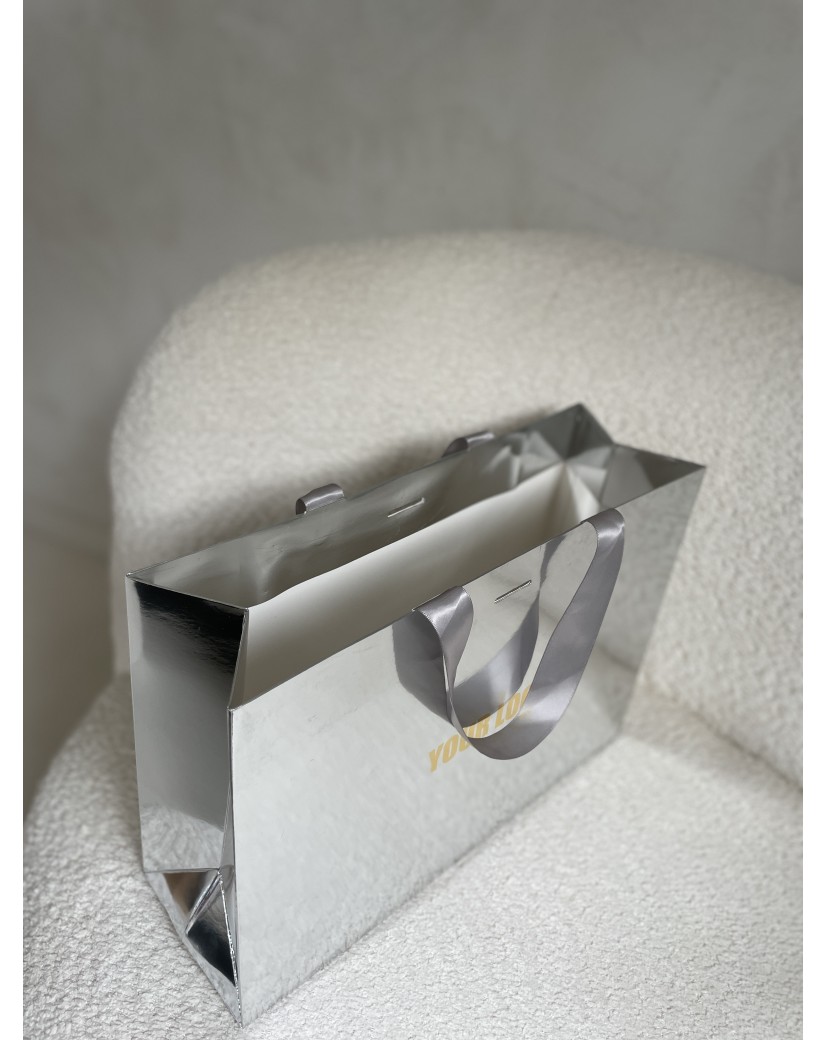 Sac papier Luxe Silver miroir Express - M (35x12x25cm)