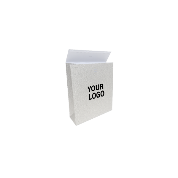 PRESTIGE-TASCHE SILBER GLITZER – L (30x12x40 cm)