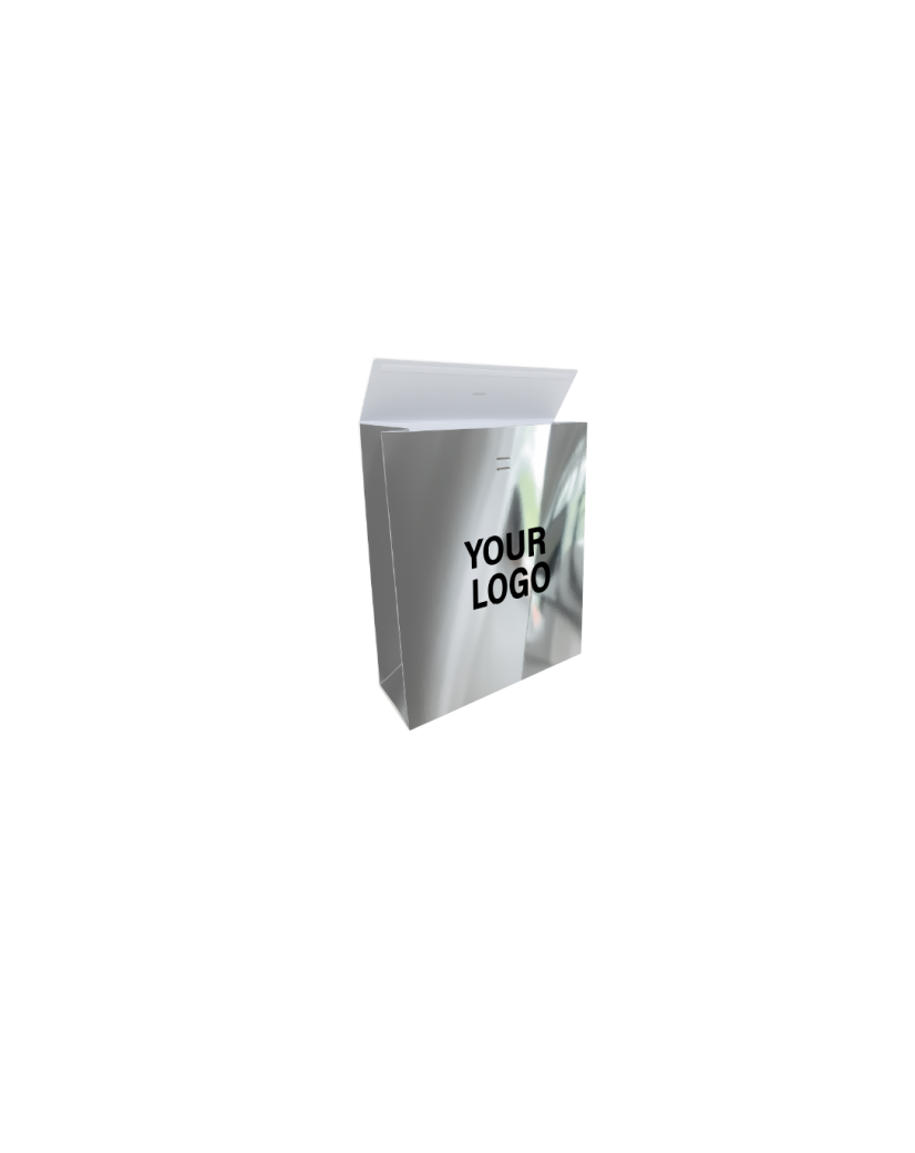 PRESTIGE-TASCHE SILBER SPIEGEL – L (30x12x40 cm)