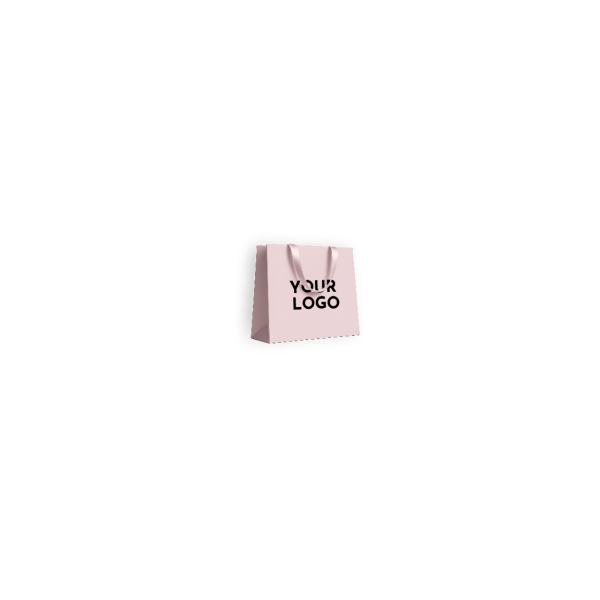 Sac papier Luxe Rose Express - poignées roses - XS (16x8x16cm)