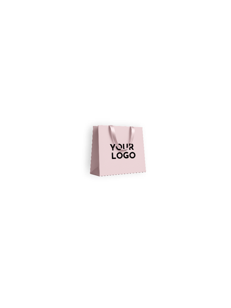 LUXURY PAPER BAG PINK – PINK HANDLES – XS (16x8x16 cm)