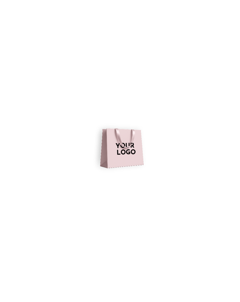 Sac papier Luxe Rose Express - poignées roses - XS (16x8x16cm)