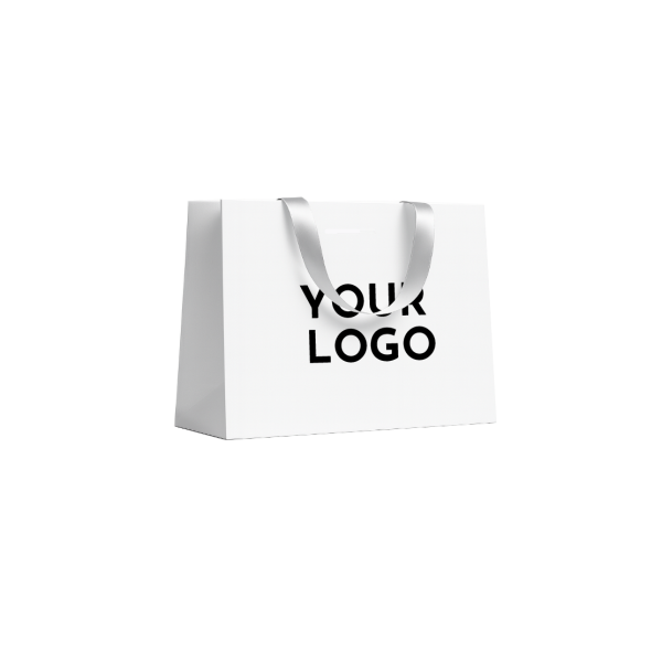 Bolsa de papel de lujo blanca – asas blancas – L (45 x 14 x 35 cm)