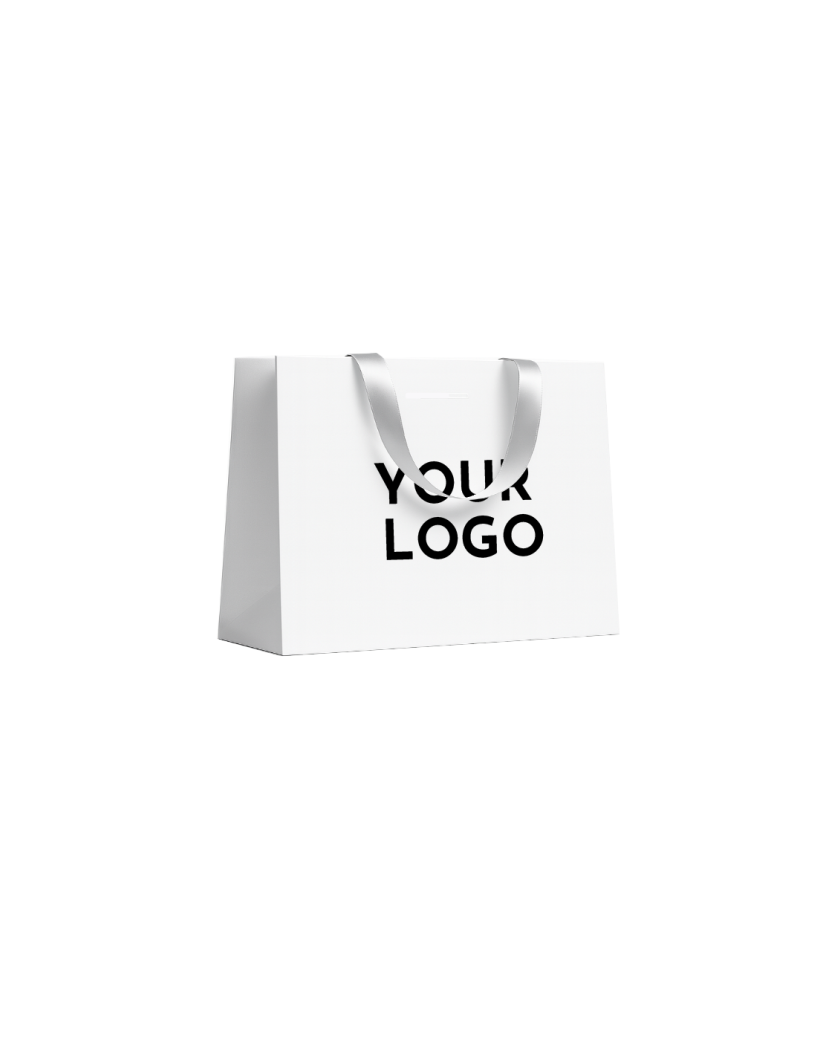 Luxe papieren tas – WIT met witte handvatten – L (45 x 14 x 35 cm)