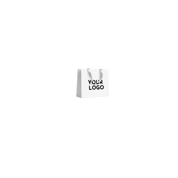 Bolsa de papel de lujo blanca – asas blancas – XS (16 x 8 x 16 cm)