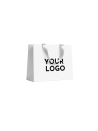 Luxe papieren tas – WIT met witte handvatten – M (35 x 12 x 25 cm)