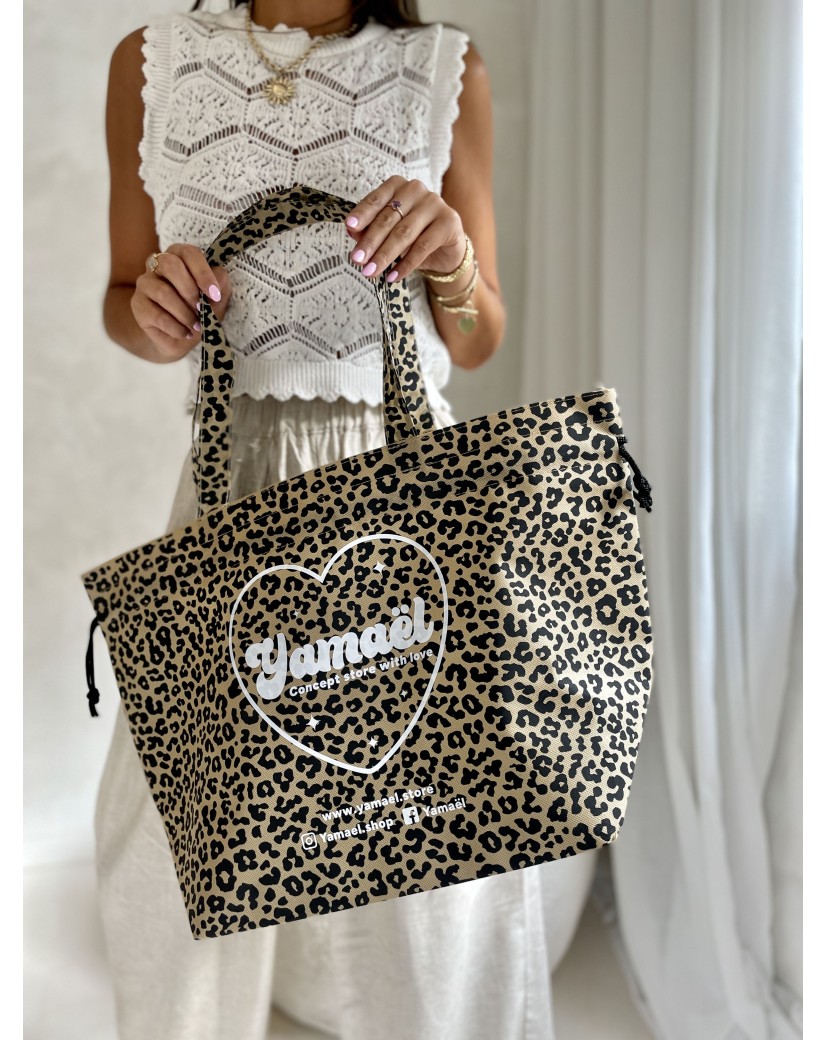 TASCHE NICE Leopardenmuster – L (58 x 24 x 35 cm)