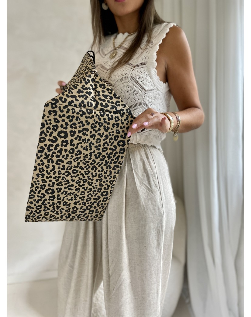 TASCHE NICE Leopardenmuster – L (58 x 24 x 35 cm)