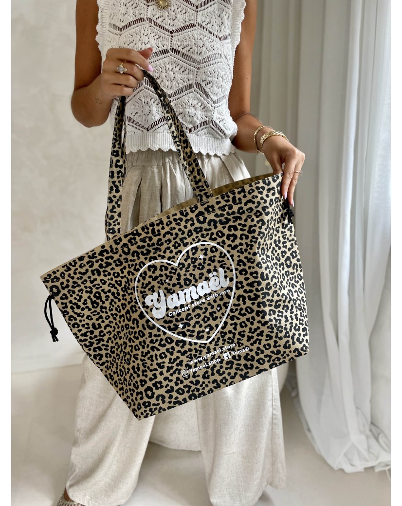 TASCHE NICE Leopardenmuster – L (58 x 24 x 35 cm)