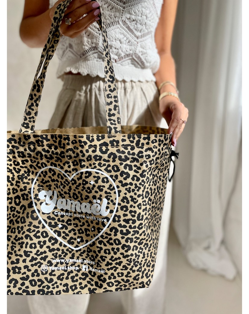 TASCHE NICE Leopardenmuster – L (58 x 24 x 35 cm)