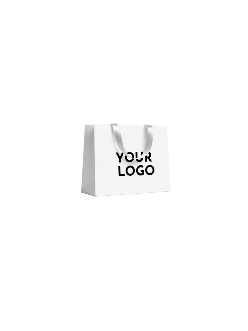 Bolsa de papel de lujo blanca – asas blancas – S (25 x 10 x 20 cm)