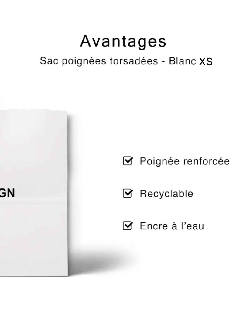 Chronopack Sac poignées torsadées blanc XS