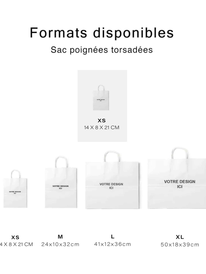 Paper bags with twisted handles – Kraft XS (14 x 8 x 21 cm)