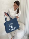 SAC COTON "NANCY" - JEANS DARK 💙 (43x15x36 cm)