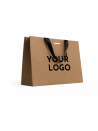 Sac papier Luxe Kraft Express - poignées noires - L (45x14x35cm)