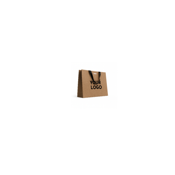 Luxus-Papiertüte Kraft – schwarze Henkel – XS (16 x 8 x 16 cm)