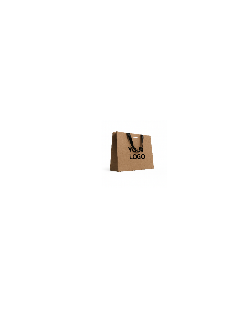 Bolsa de papel de lujo kraft – asas negras – XS (16 x 8 x 16 cm)