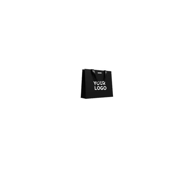 Black Luxury Paper Bag – black handles – XS (16 x 8 x 16 cm)