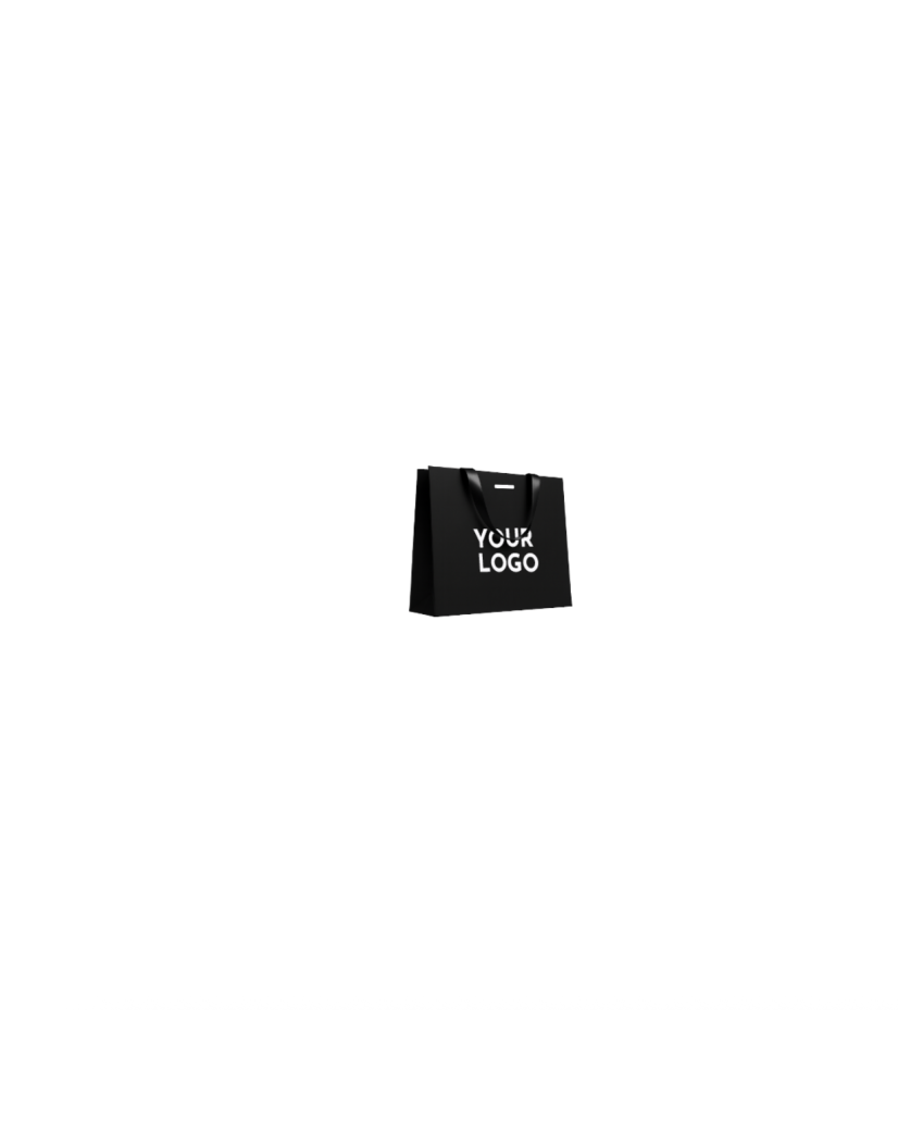 Bolsa de papel de lujo negra – asas negras – XS (16 x 8 x 16 cm)