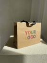 Kraft Luxury Paper Bag – black handles – S (25 x 10 x 20 cm)