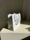 Luxus-Papiertüte Weiß – weiße Kordelhenkel – XS (16 x 8 x 16 cm)