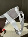 Sac papier Luxe Blanc Express  - poignées blanches - XS (16x8x16cm)