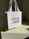 Sac papier Luxe Blanc Express  - poignées blanches - XS (16x8x16cm)