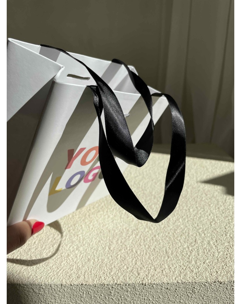 Sac papier Luxe Blanc Express - poignées noires - XS (16x8x16cm)