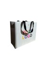 BOLSA DE PAPEL LUJO BLANCA – ASAS NEGRAS – S (25x10x20 cm)