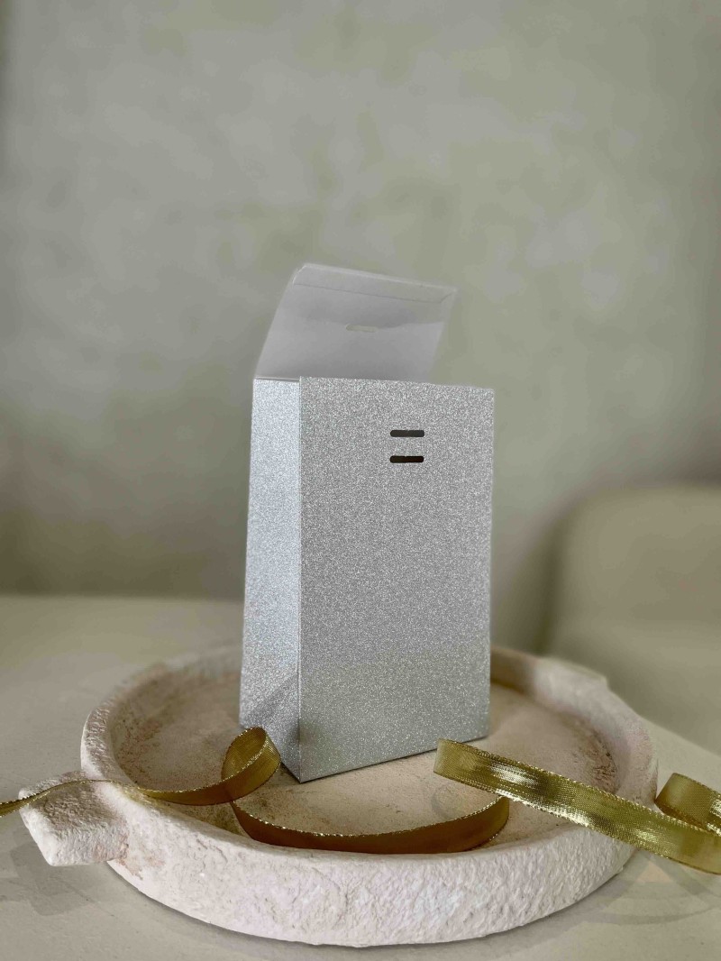 PRESTIGE-ZAK – Glitter Zilver S (12x8x20cm)