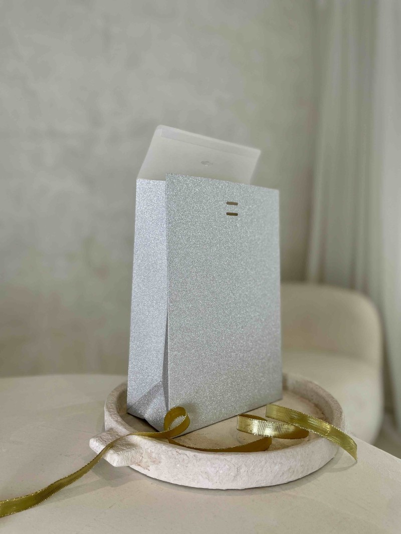 PRESTIGE POUCH SILVER GLITTER – M (20x10x30 cm)