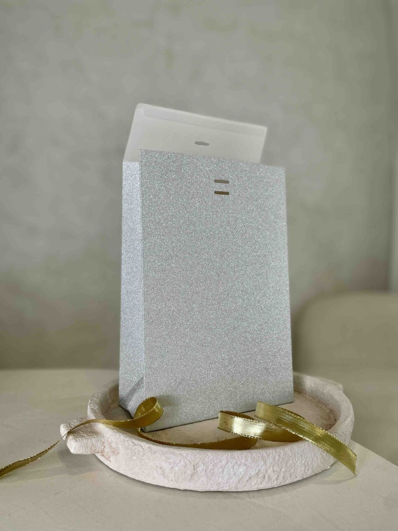 PRESTIGE POUCH SILVER GLITTER – M (20x10x30 cm)