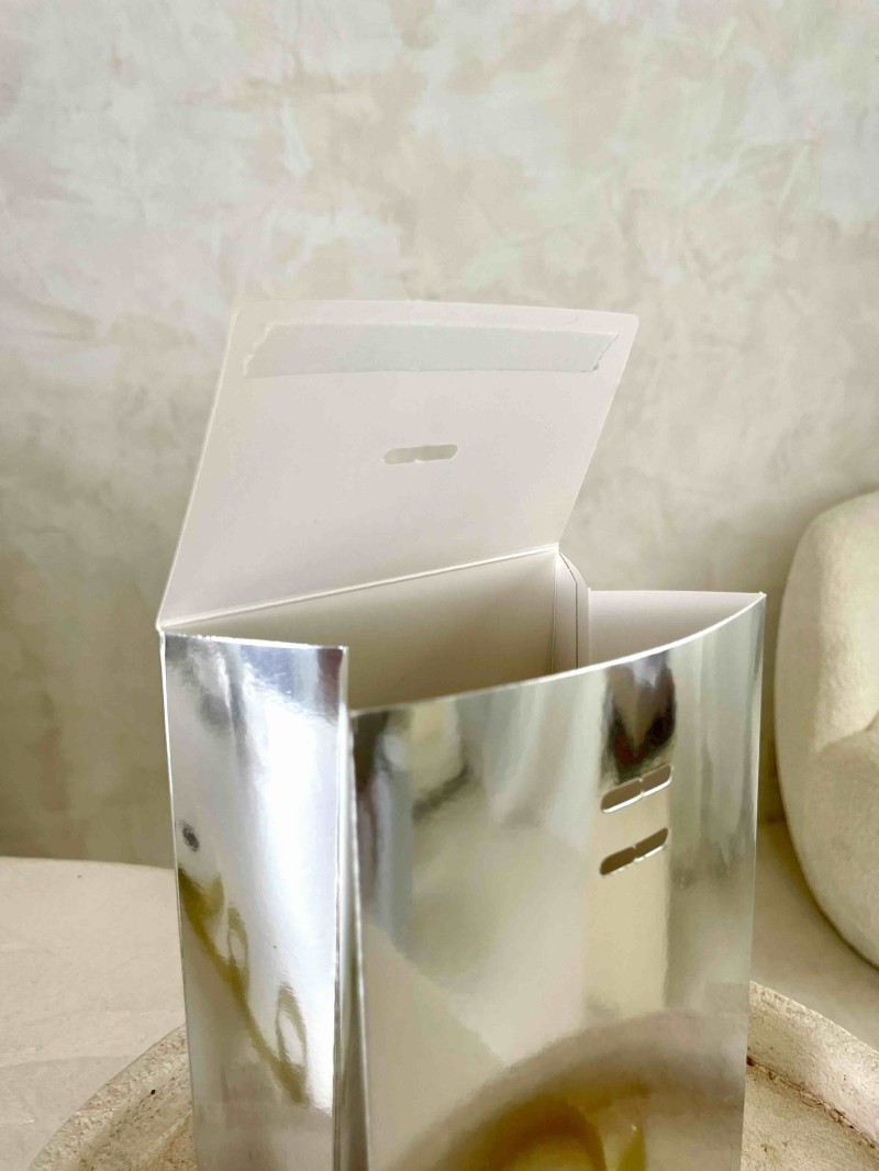 BOLSA PRESTIGE PLATEADA EFECTO ESPEJO – S (12x8x20 cm)
