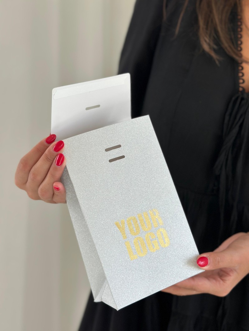 PRESTIGE-ZAK – Glitter Zilver S (12x8x20cm)