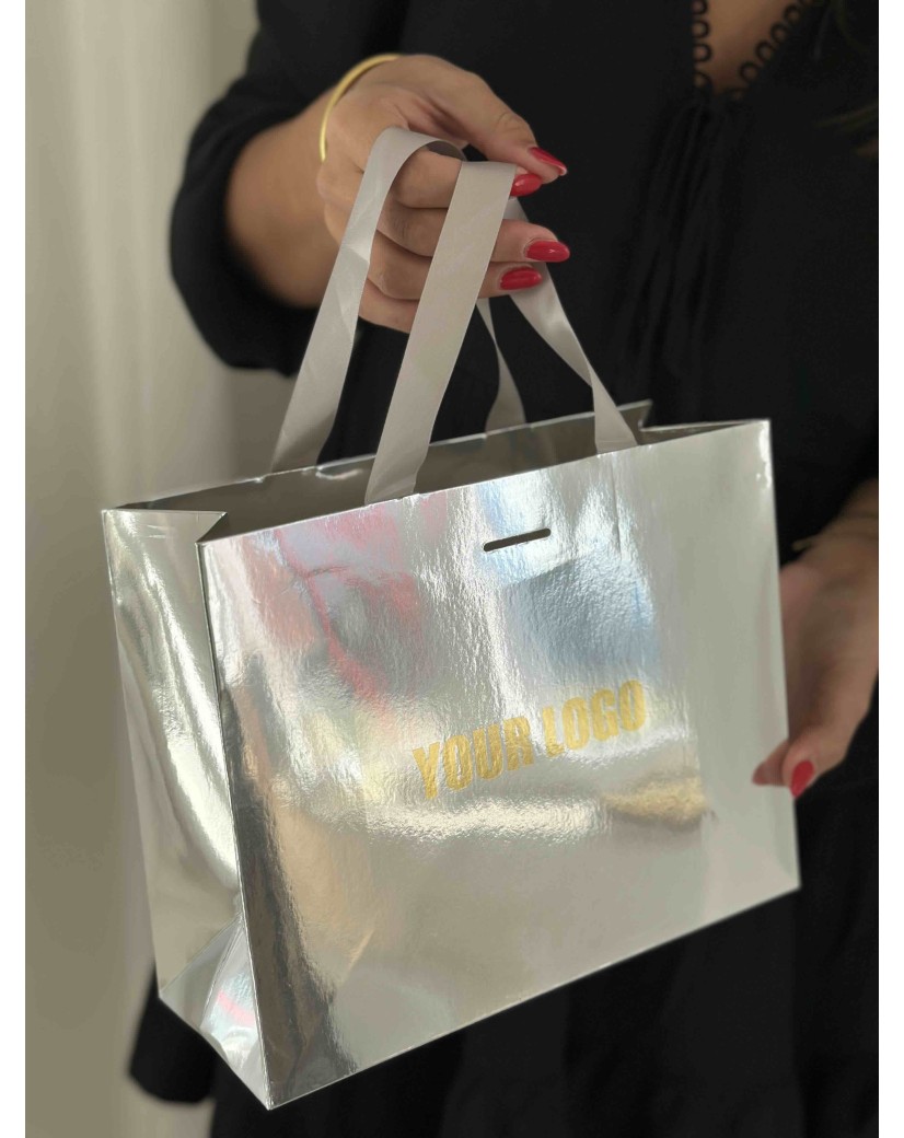 LUXURY PAPER BAG SILVER MIRROR – S (25x10x20 cm)