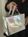 LUXUSPAPIERTASCHE SILBER SPIEGEL – S (25x10x20 cm)